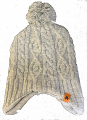 Adult Grey Aran Knit Cap